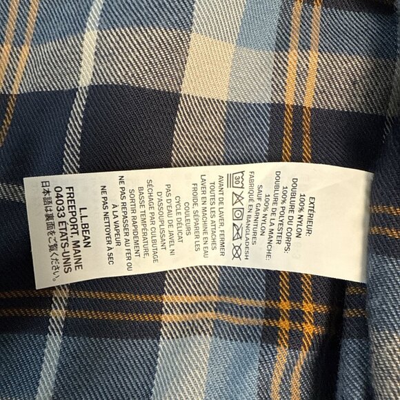 LL Bean Men's Warm-Up Jacket Flannel-Lined Nylon Full Zip Med 500395 Brown - Picture 7 of 10